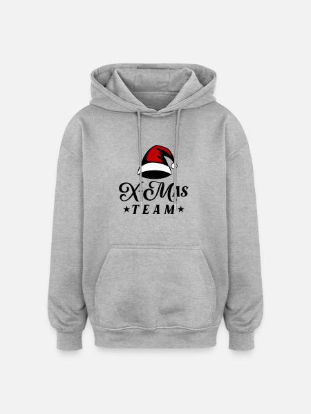 X-Mas Team Christmas - Oversized Unisex Hoodie - heather grey