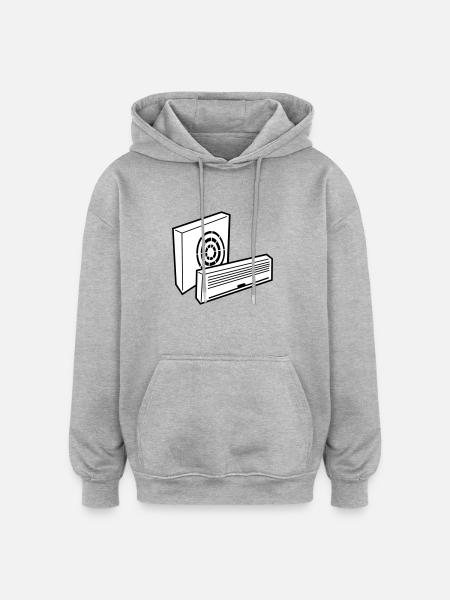 climatisation_c1 - Sweat à capuche oversize unisexe - gris chiné
