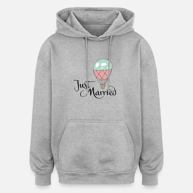 Mariage - Sweat à capuche oversize unisexe - gris chiné