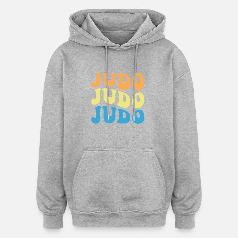 Judo - Sweat à capuche oversize unisexe - gris chiné