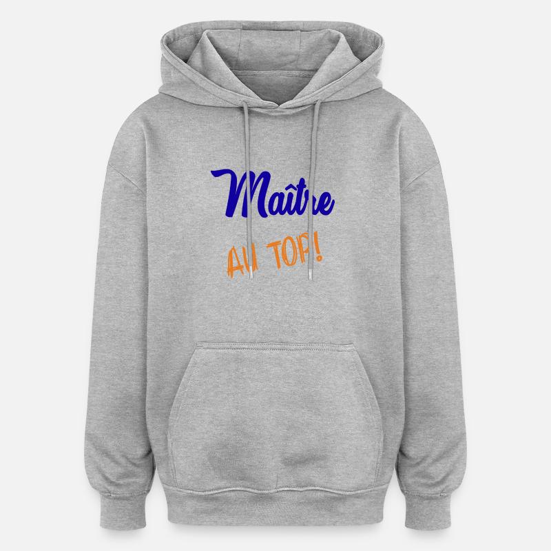 MAITRE - Sweat à capuche oversize unisexe - gris chiné