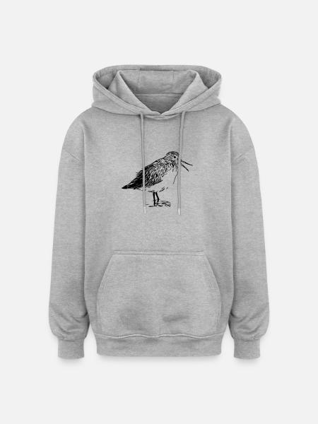 Riverside Runner Bird - Oversized Unisex Hoodie - heather grey