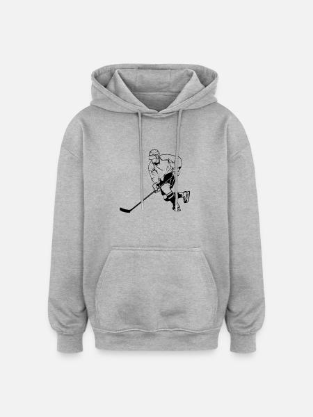 hockey - Oversized Unisex Hoodie - heather grey