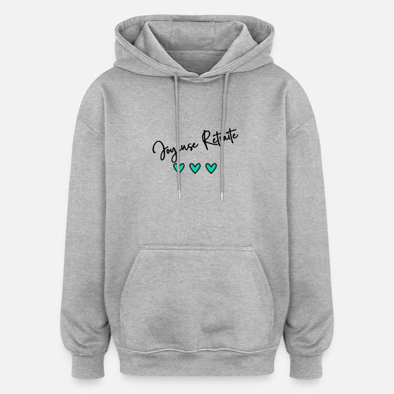 RETRAITE. BONNE RETRAITE. JOYEUSE RETRAITE - Sweat à capuche oversize unisexe - gris chiné