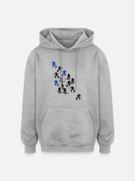 ski runner - Oversized Unisex Hoodie - heather grey