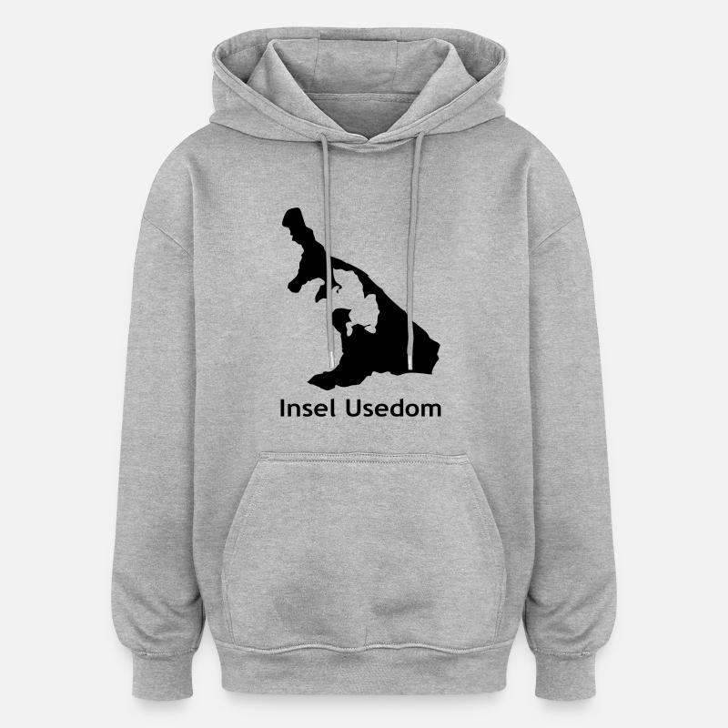 Usedom - Sweat à capuche oversize unisexe - gris chiné