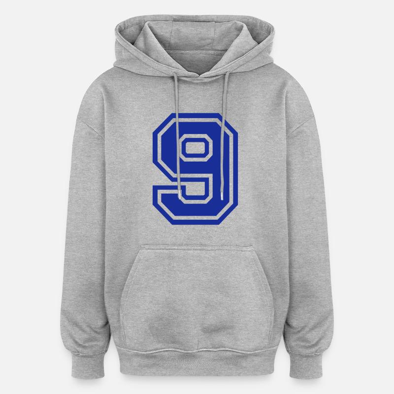9 - Sweat à capuche oversize unisexe - gris chiné