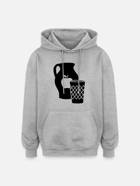 Bembel und Geripptes - Oversized Unisex Hoodie - Grau meliert