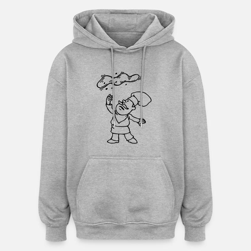 pizzabäcker ... von wicki_de - Oversized Unisex Hoodie - Grau meliert