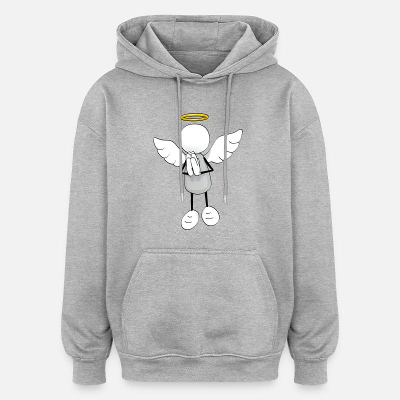 Engel - Oversized Unisex Hoodie - Grau meliert