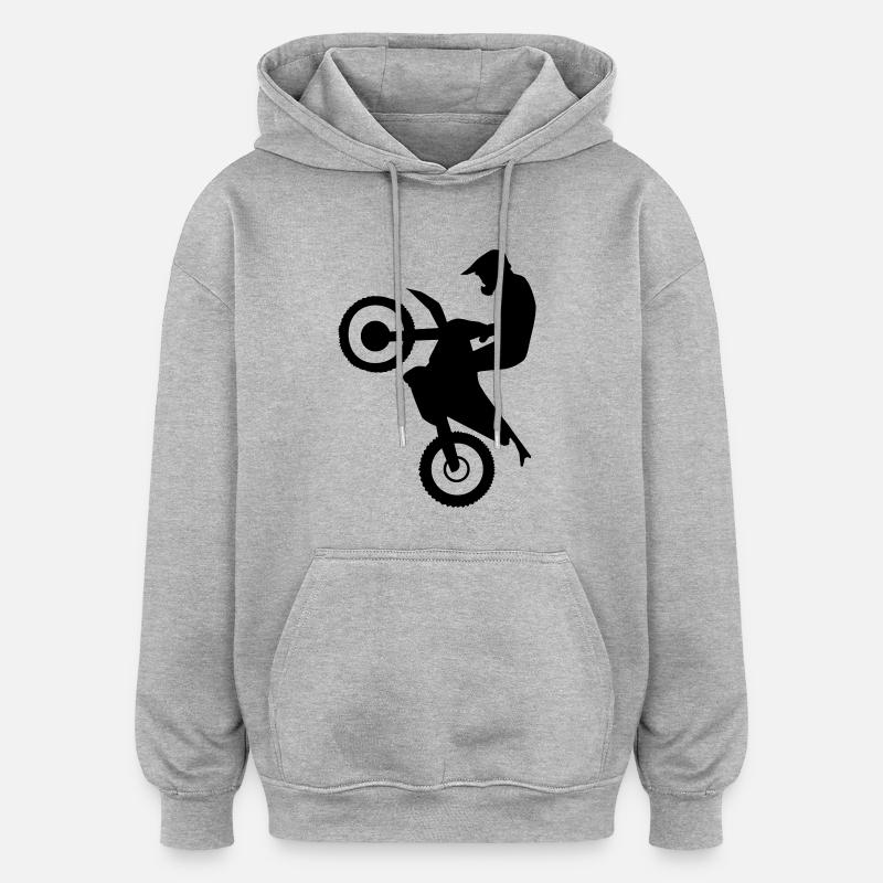 Hard Enduro Rider - Oversized Unisex Hoodie - Grau meliert