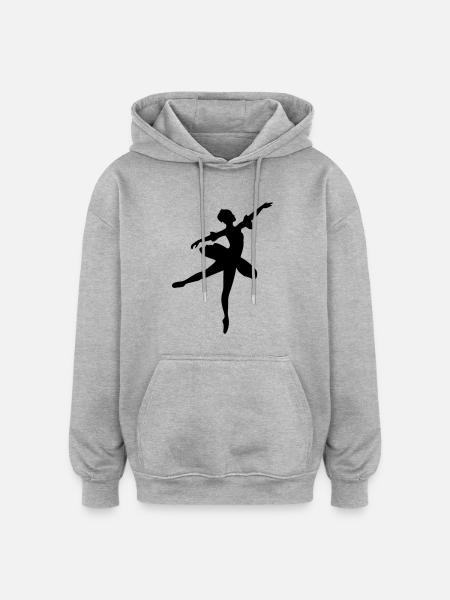 Vector Ballet dancer Silhouette - Oversized Unisex Hoodie - heather grey