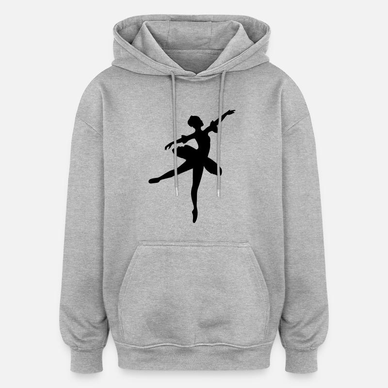 Danseuse de ballet vecteur Silhouette - Sweat à capuche oversize unisexe - gris chiné