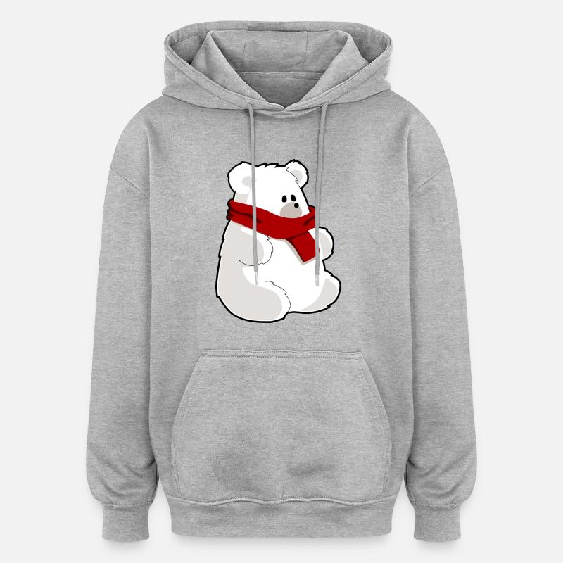 Polar Bear - Sweat à capuche oversize unisexe - gris chiné