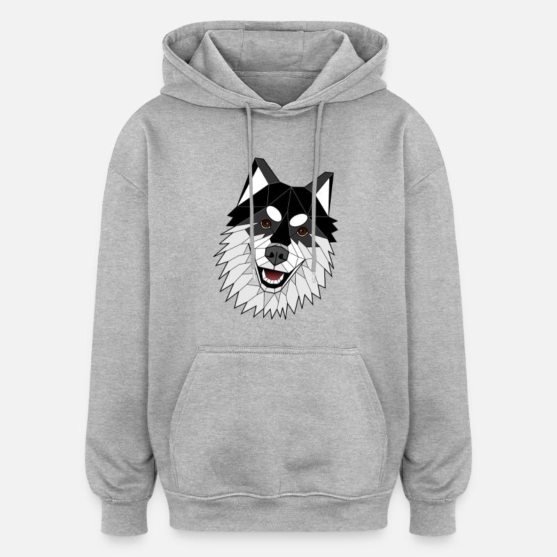 Lapinkoira - Sweat à capuche oversize unisexe - gris chiné