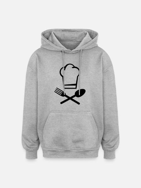 Kochen Logo - Oversized Unisex Hoodie - Grau meliert