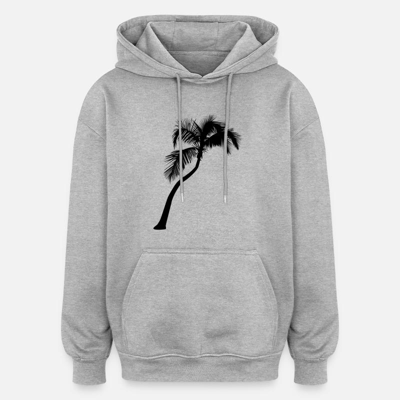 Palmier - Sweat à capuche oversize unisexe - gris chiné