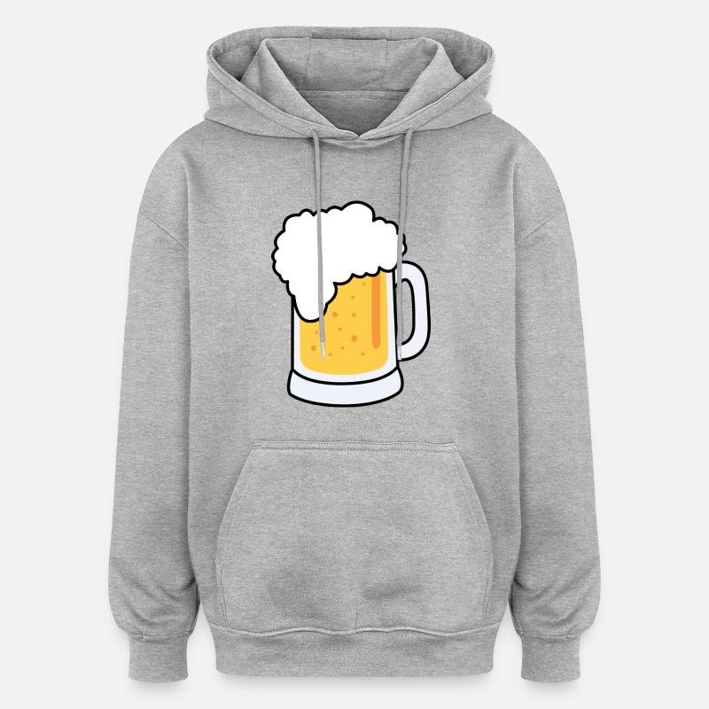 Bière - Sweat à capuche oversize unisexe - gris chiné