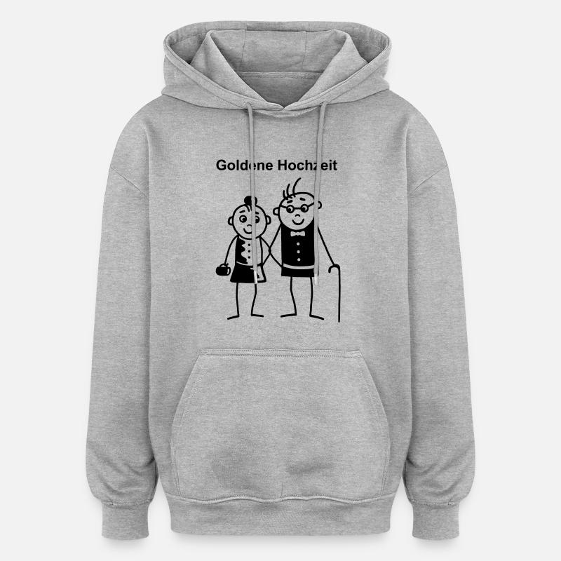 Mariage d'or - Sweat à capuche oversize unisexe - gris chiné