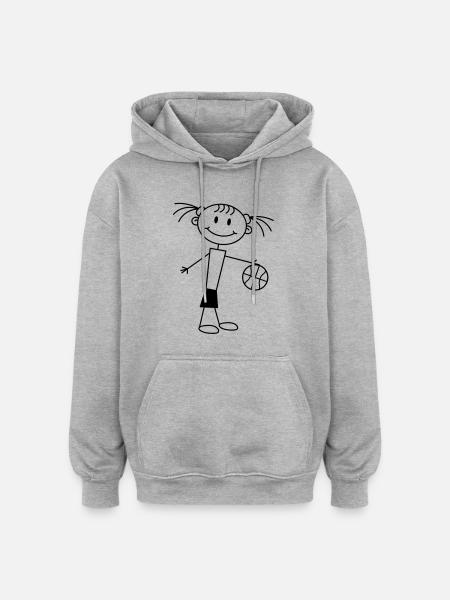 basketball_girl - Oversized Unisex Hoodie - Grau meliert