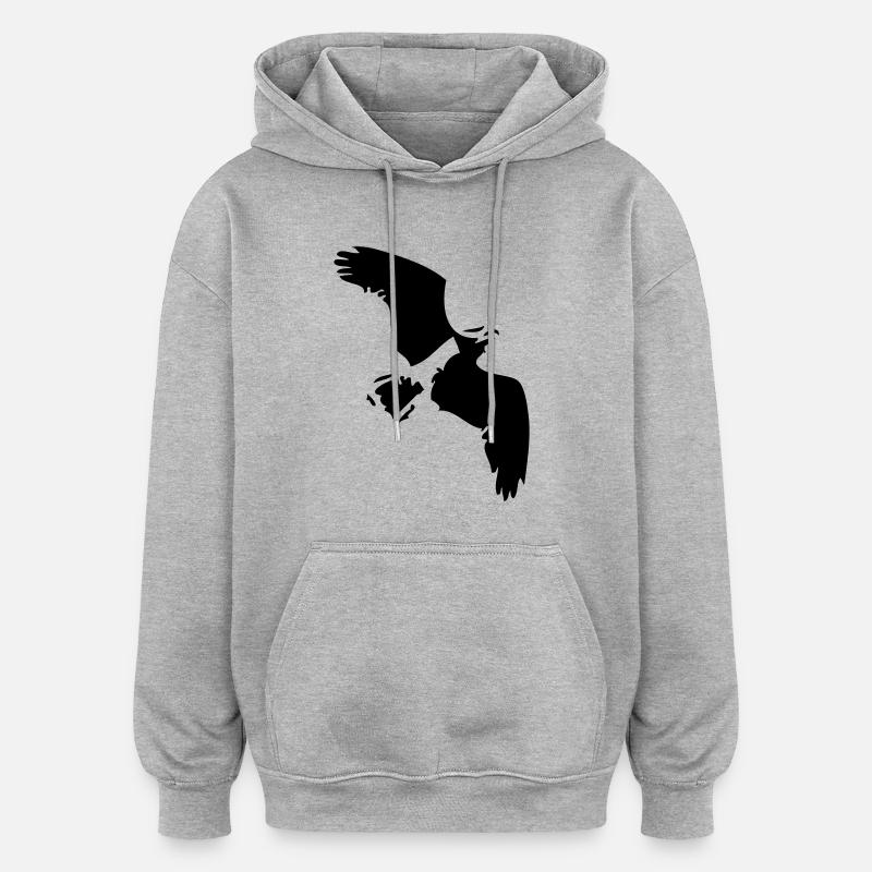 oiseau de proie - Sweat à capuche oversize unisexe - gris chiné