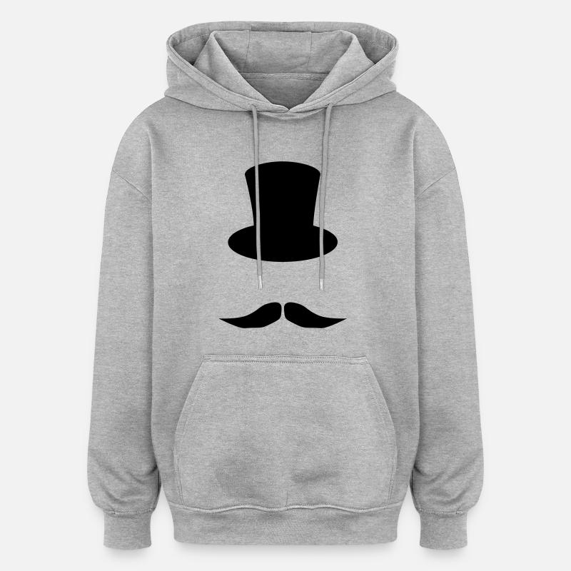 sir top hat - Oversized Unisex Hoodie - heather grey