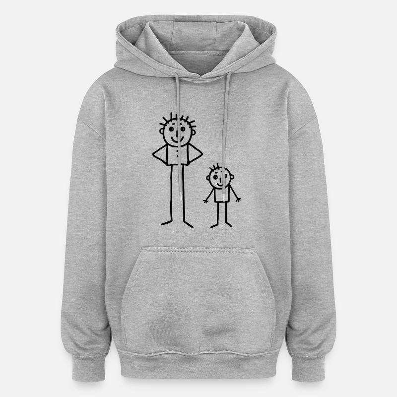 2 stickmen - Oversized Unisex Hoodie - heather grey