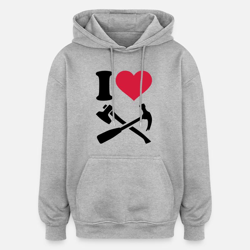 Werkzeug - Oversized Unisex Hoodie - Grau meliert