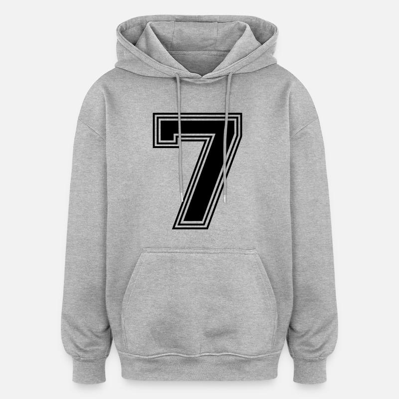 7_numéro_7_(s31) - Sweat à capuche oversize unisexe - gris chiné