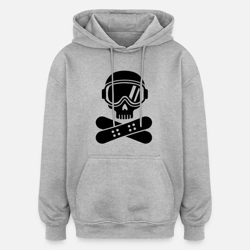 Snowboard - Sweat à capuche oversize unisexe - gris chiné