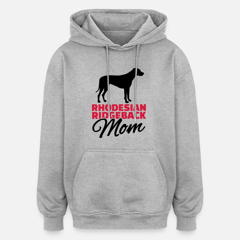 Rhodesian Ridgeback Mom - Sweat à capuche oversize unisexe - gris chiné