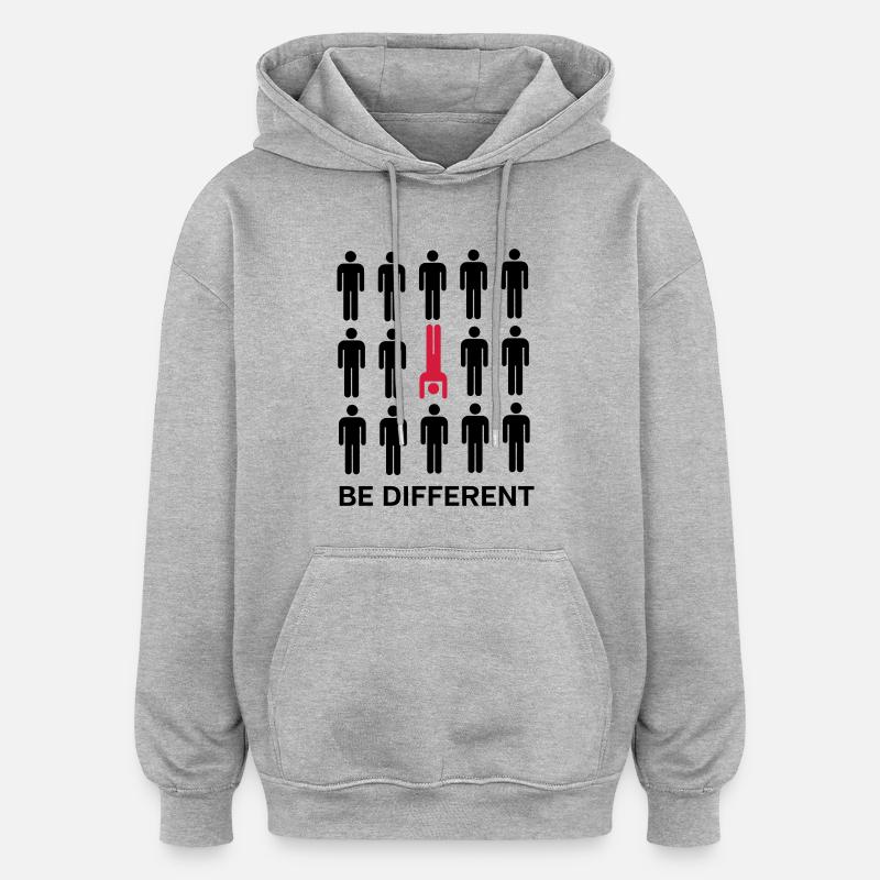Be Different (Handstand) - Sweat à capuche oversize unisexe - gris chiné