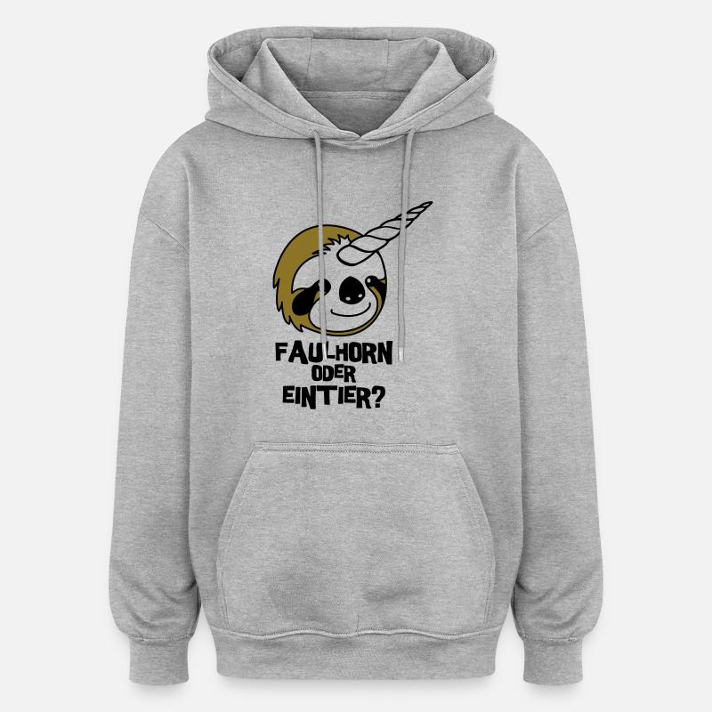 Faulhorn oder Eintier - Oversized Unisex Hoodie - Grau meliert