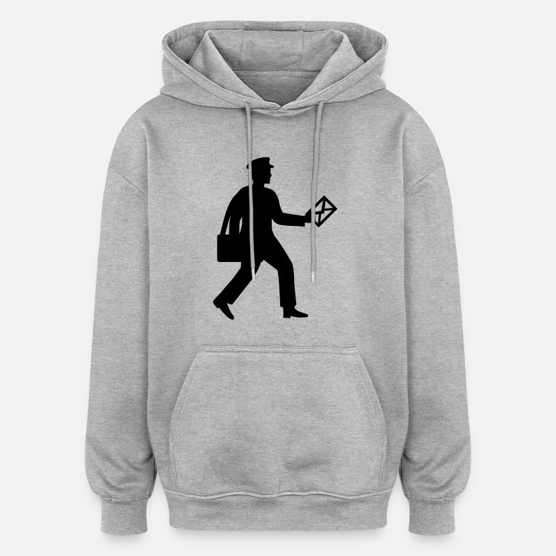 Briefträger - Oversized Unisex Hoodie - Grau meliert
