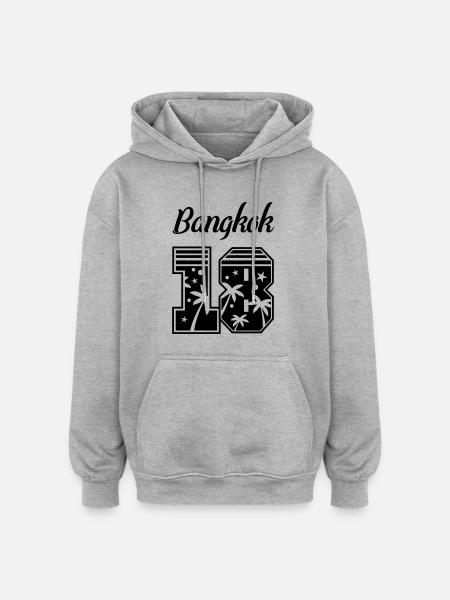 bangkok 18 - Oversized Unisex Hoodie - Grau meliert