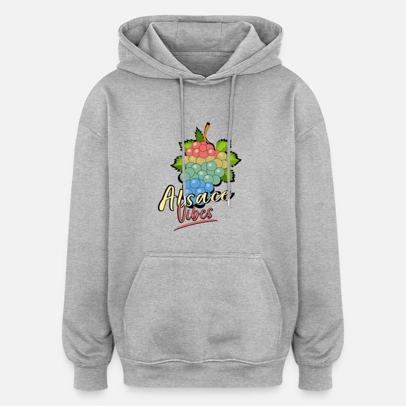 Alsace Vibes - Sweat à capuche oversize unisexe - gris chiné