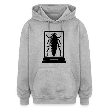 Insektenmuseum - Oversized Unisex Hoodie - Grau meliert - Vorne - Noah (186cm)
