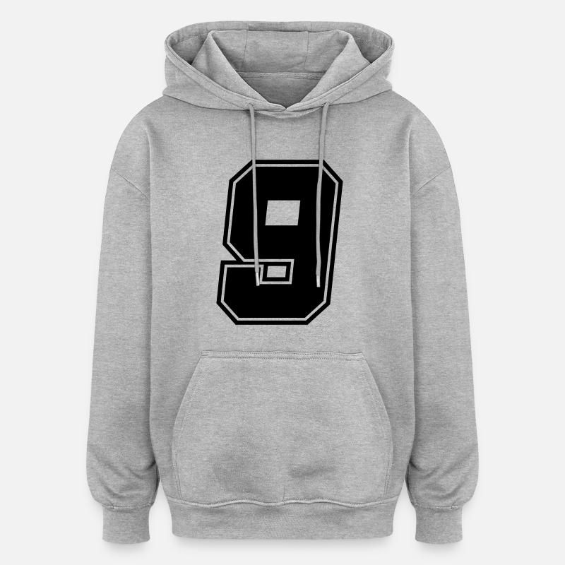 9 - Sweat à capuche oversize unisexe - gris chiné