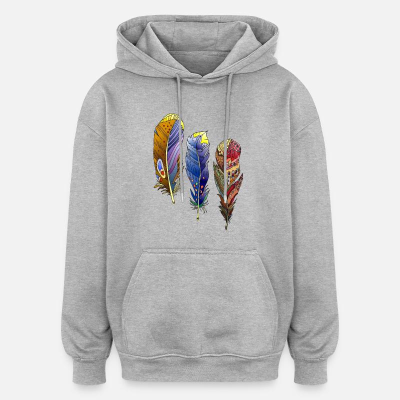 Stylo - Sweat à capuche oversize unisexe - gris chiné