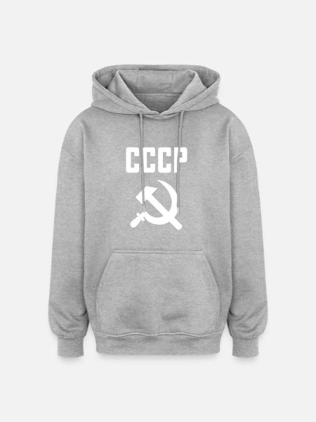 Neuvostoliitto - Sirppi ja vasara Neuvostoliitto - Kommunisti - Unisex oversize huppari - harmaasävyinen