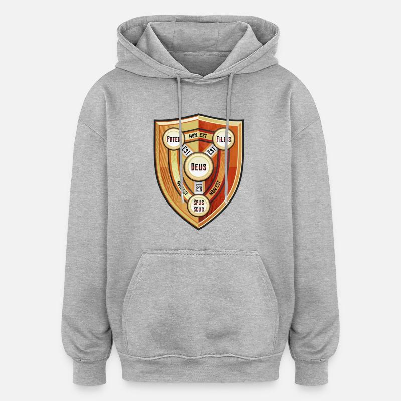 Bouclier de la Trinité - Sweat à capuche oversize unisexe - gris chiné