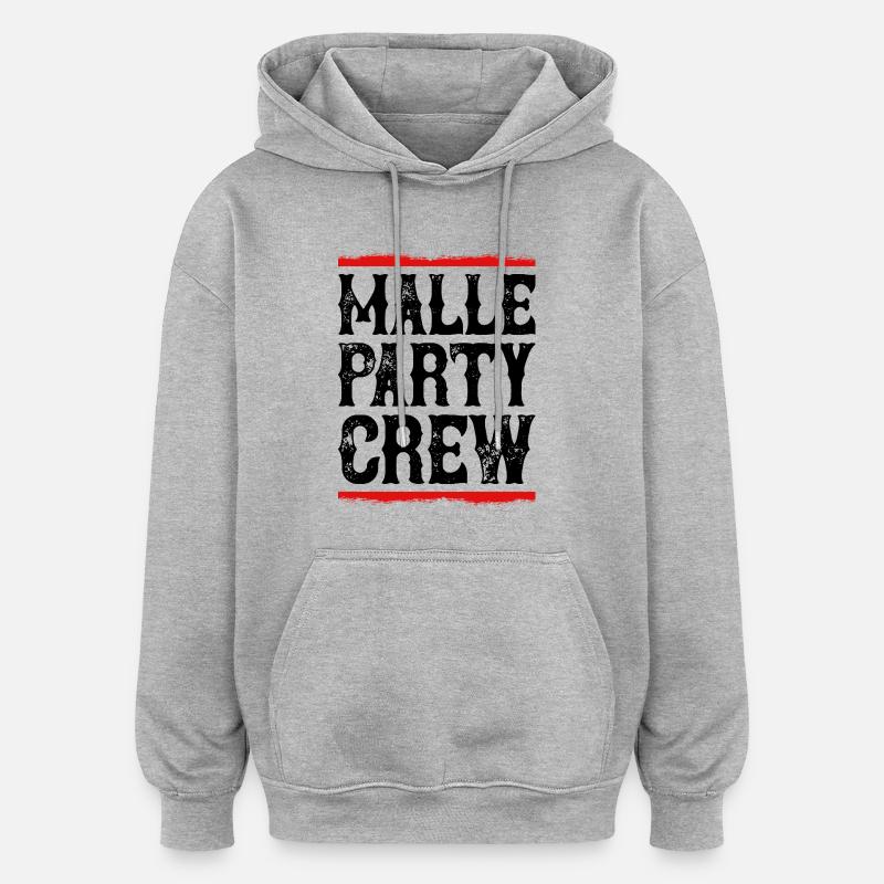 Malle Party Crew - Sweat à capuche oversize unisexe - gris chiné