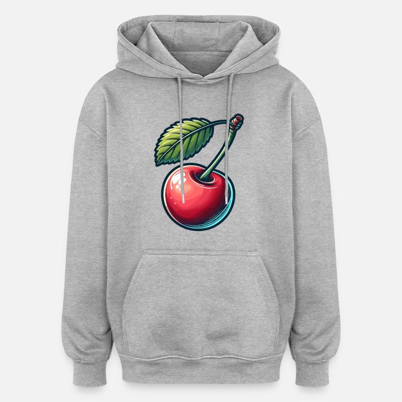 Cerise douce - Sweat à capuche oversize unisexe - gris chiné