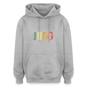 Judo - Sweat à capuche oversize unisexe - gris chiné - Devant - Noah (186cm)