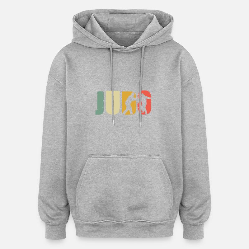 Judo - Sweat à capuche oversize unisexe - gris chiné