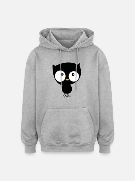 cute owl - Oversized Unisex Hoodie - heather grey