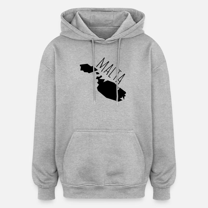 malta - Sweat à capuche oversize unisexe - gris chiné