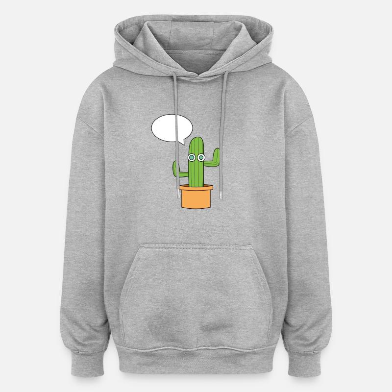 Le cactus. - Sweat à capuche oversize unisexe - gris chiné