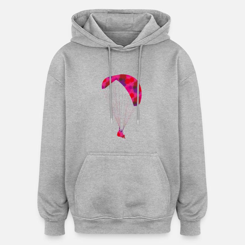 Farbiger Gleitschirm - Oversized Unisex Hoodie - Grau meliert
