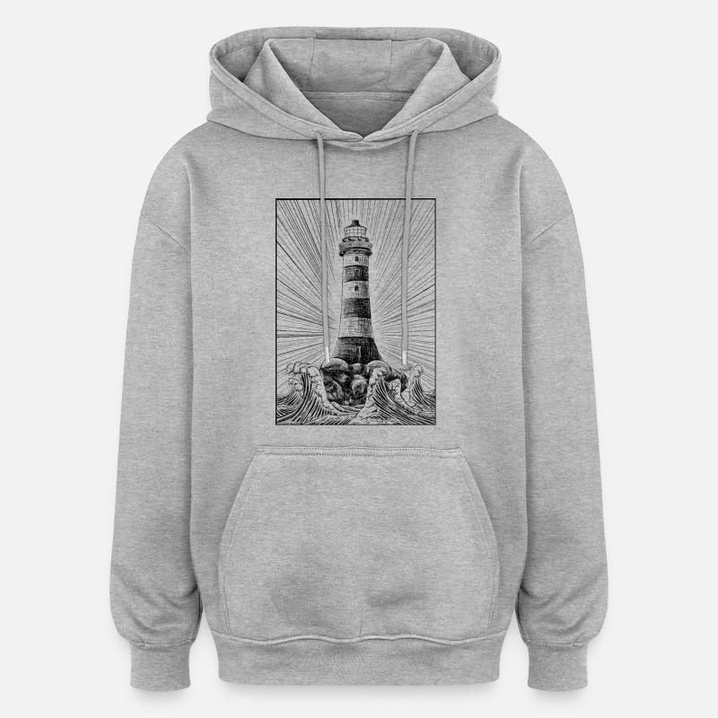 Lighthouse - Oversized Unisex Hoodie - heather grey